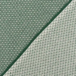 Dekostoff Dobby Diamond Mini Rauten dunkelgrün ecru 1,40m Breite