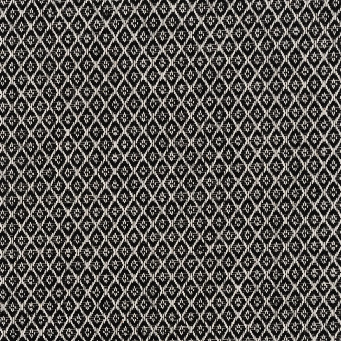 Dekostoff Dobby Diamond Mini Rauten schwarz ecru 1,40m Breite