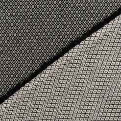Dekostoff Dobby Diamond Mini Rauten schwarz ecru 1,40m Breite