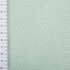 Dekostoff Dobby Diamond Mini Rauten mintgrün ecru 1,40m Breite