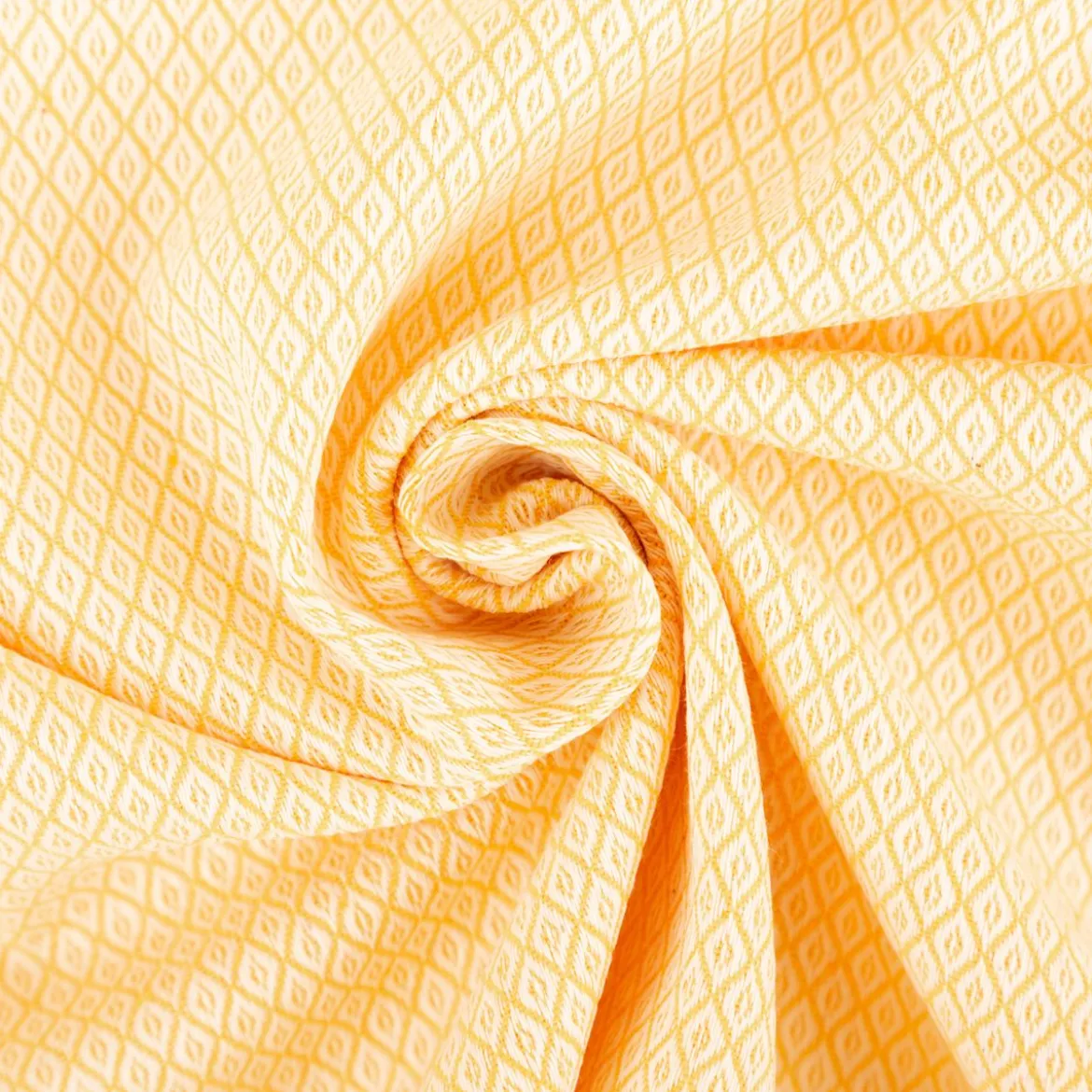 Dekostoff Dobby Diamond Mini Rauten Warm Yellow gelb ecru 1,40m Breite