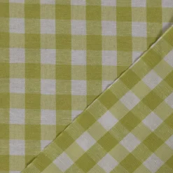 Dekostoff Dobby Karostoff Landhausstoff kariert lime weiß Karogröße ca.1,3x1,3cm 1,40m breit