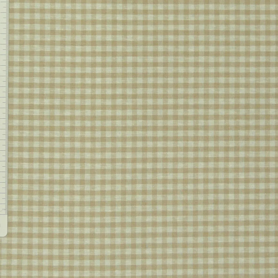 Dekostoff Dobby Landhausstoff Karostoff Meterware kariert beige weiß 1,40m breit