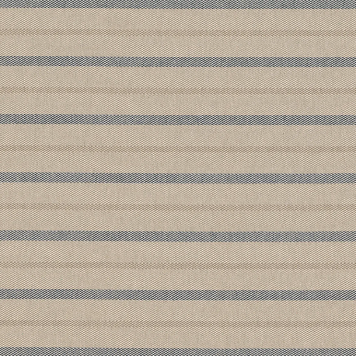 Dekostoff Dobby Leinenlook Riviera Stripe Small Streifen natur blau 1,40m Breite