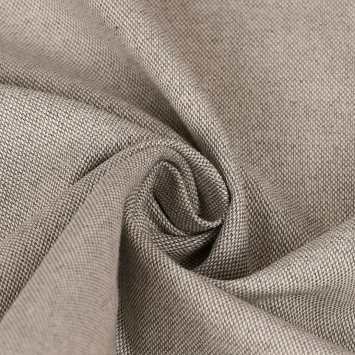 Dekostoff Dobby Panama Leinenlook meliert uni grau 1,40m Breite