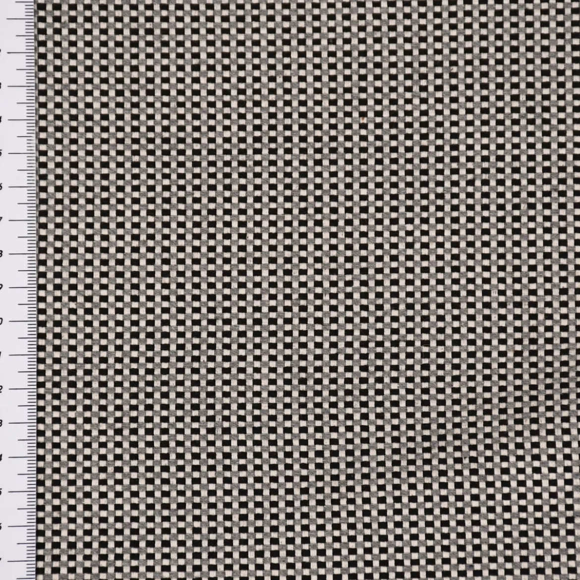 Dekostoff Dobby Panama Square Würfelstruktur uni schwarz grau 1,40m Breite