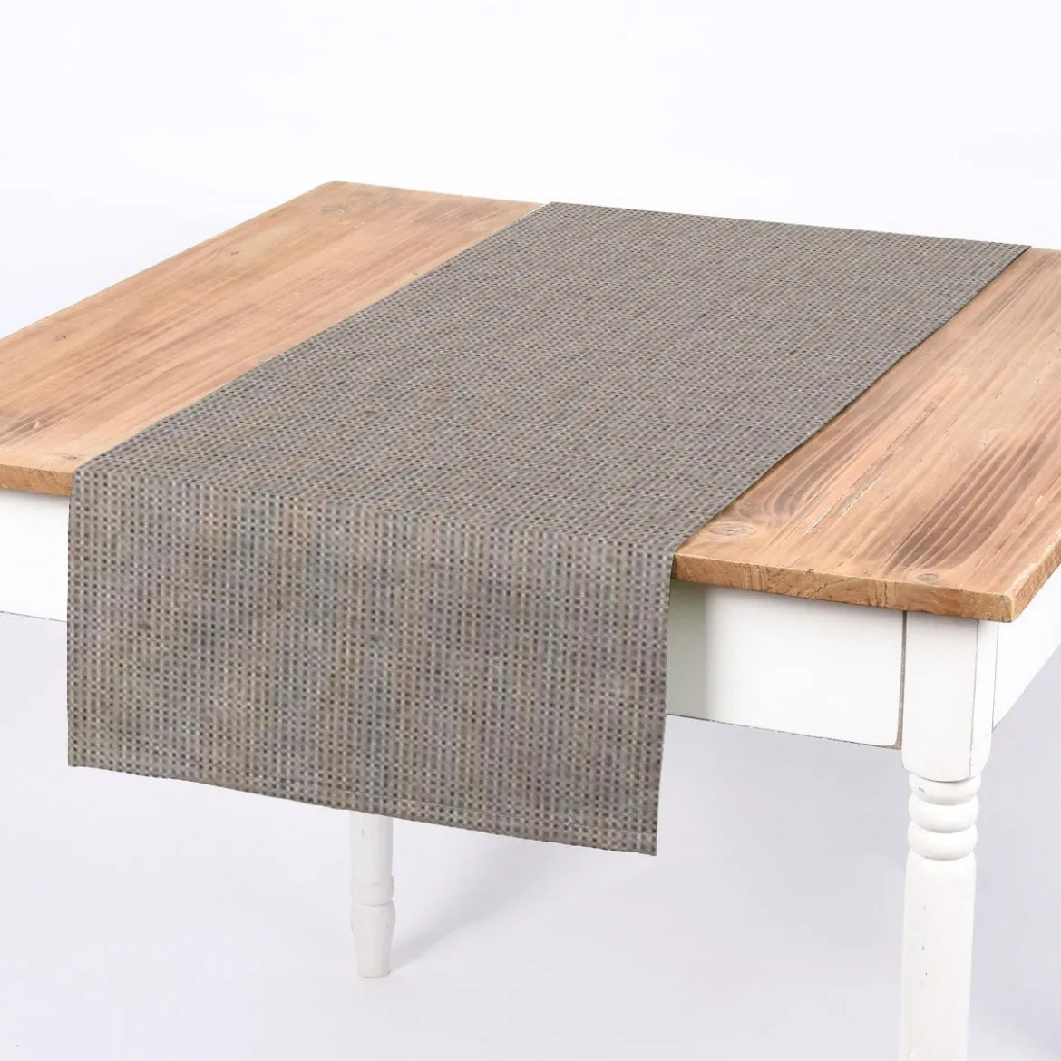 Dekostoff Dobby Panama Square Würfelstruktur uni schwarz grau 1,40m Breite