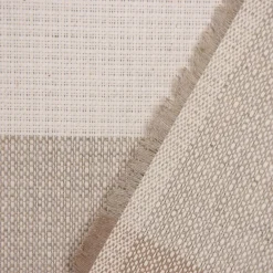 Dekostoff Dobby Streifen 9,5cm creme beige braun grau 1,40m Breite