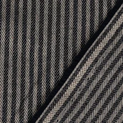 Dekostoff Dobby Streifen 3mm beige blau 1,40m Breite