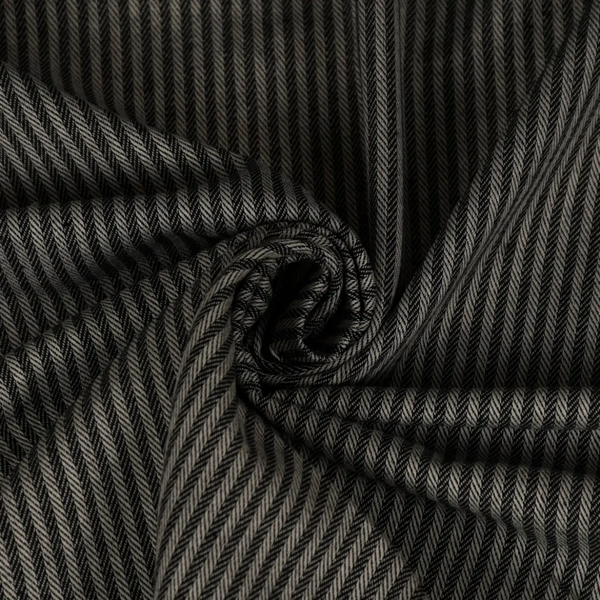 Dekostoff Dobby Streifen 3mm beige schwarz 1,40m Breite