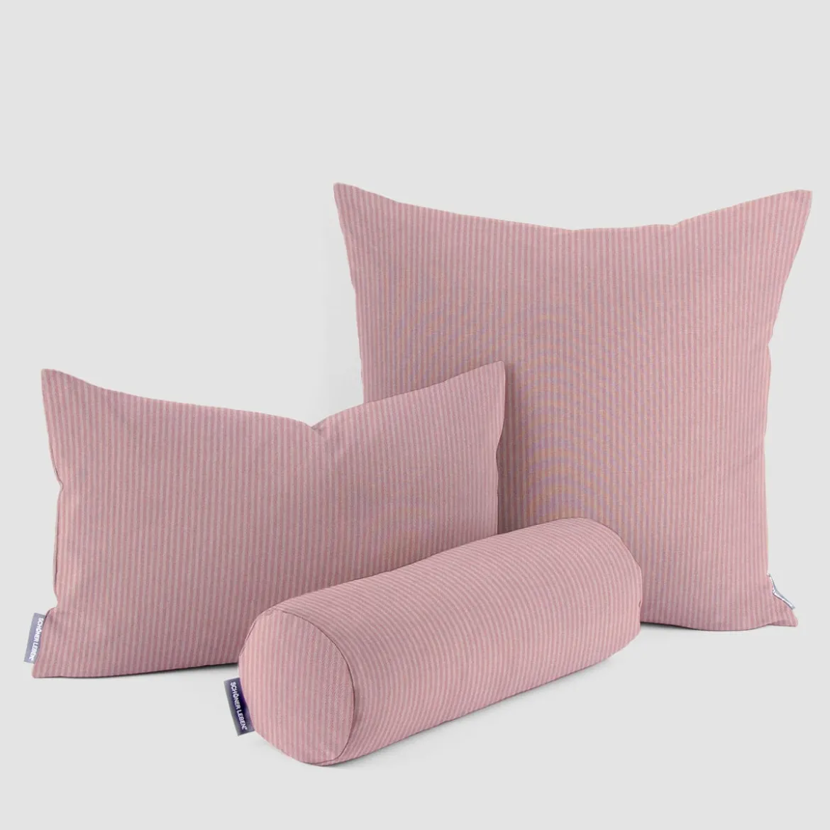 Dekostoff Dobby Streifen 3mm creme rosa 1,40m Breite