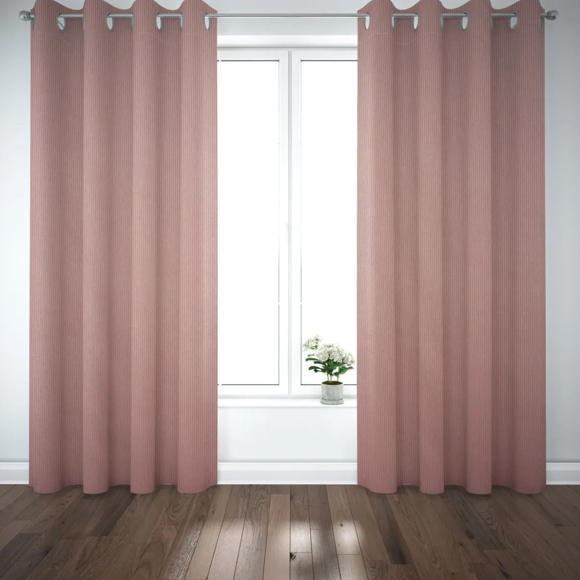 Dekostoff Dobby Streifen 3mm creme rosa 1,40m Breite