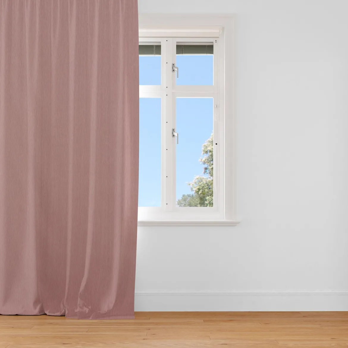 Dekostoff Dobby Streifen 3mm creme rosa 1,40m Breite