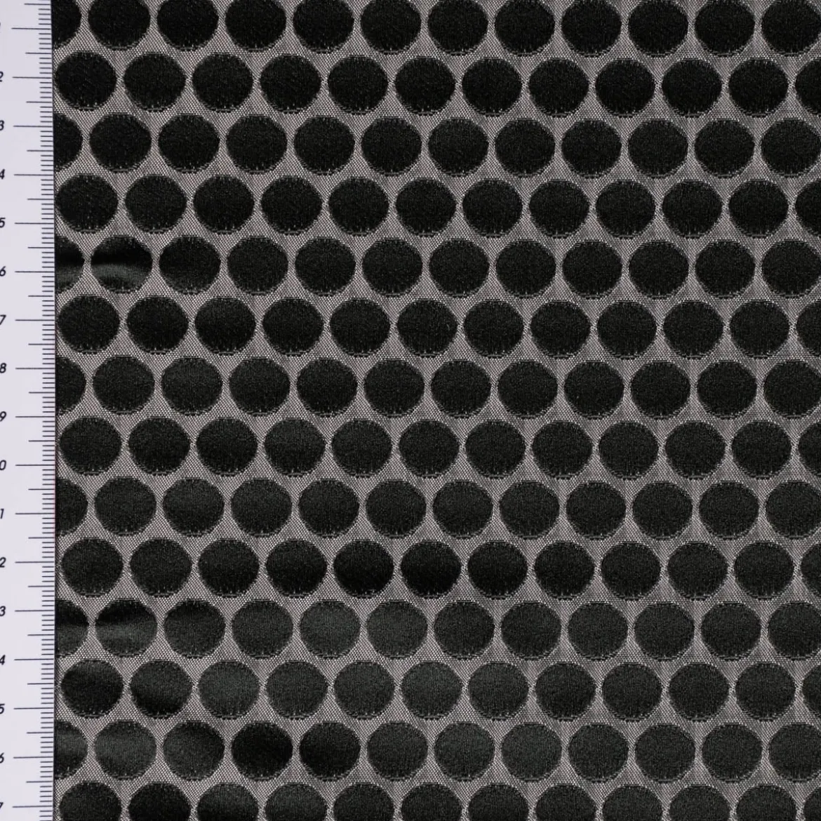 Dekostoff Double Face Jacquard Punkte schwarz silbergrau 1,50m Breite