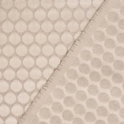 Dekostoff Double Face Jacquard Punkte beige 1,50m Breite