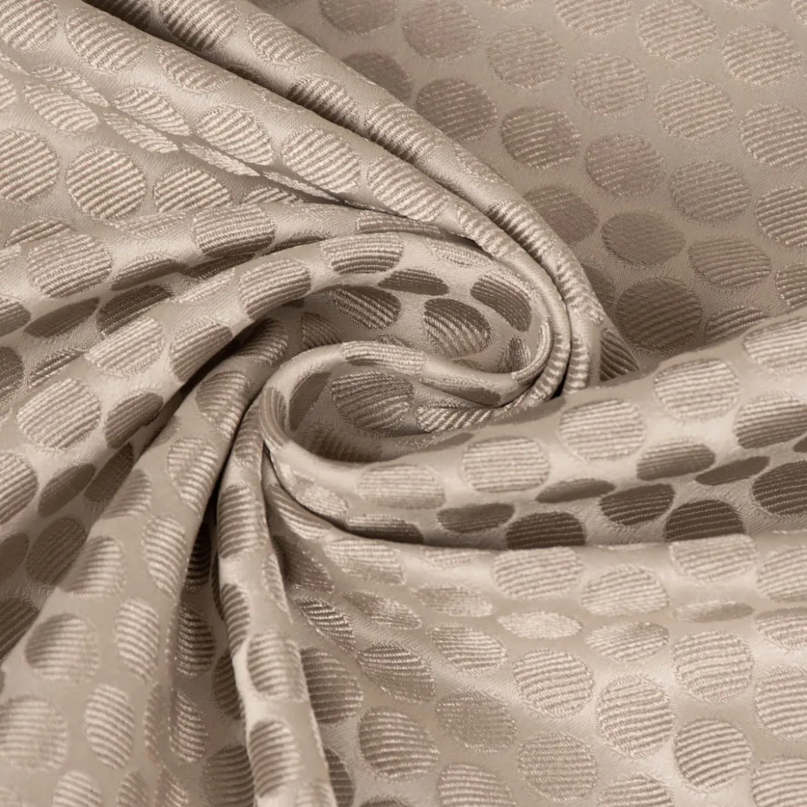 Dekostoff Double Face Jacquard Punkte beige 1,50m Breite