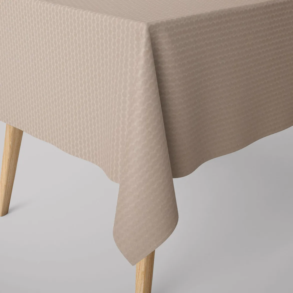 Dekostoff Double Face Jacquard Punkte beige 1,50m Breite