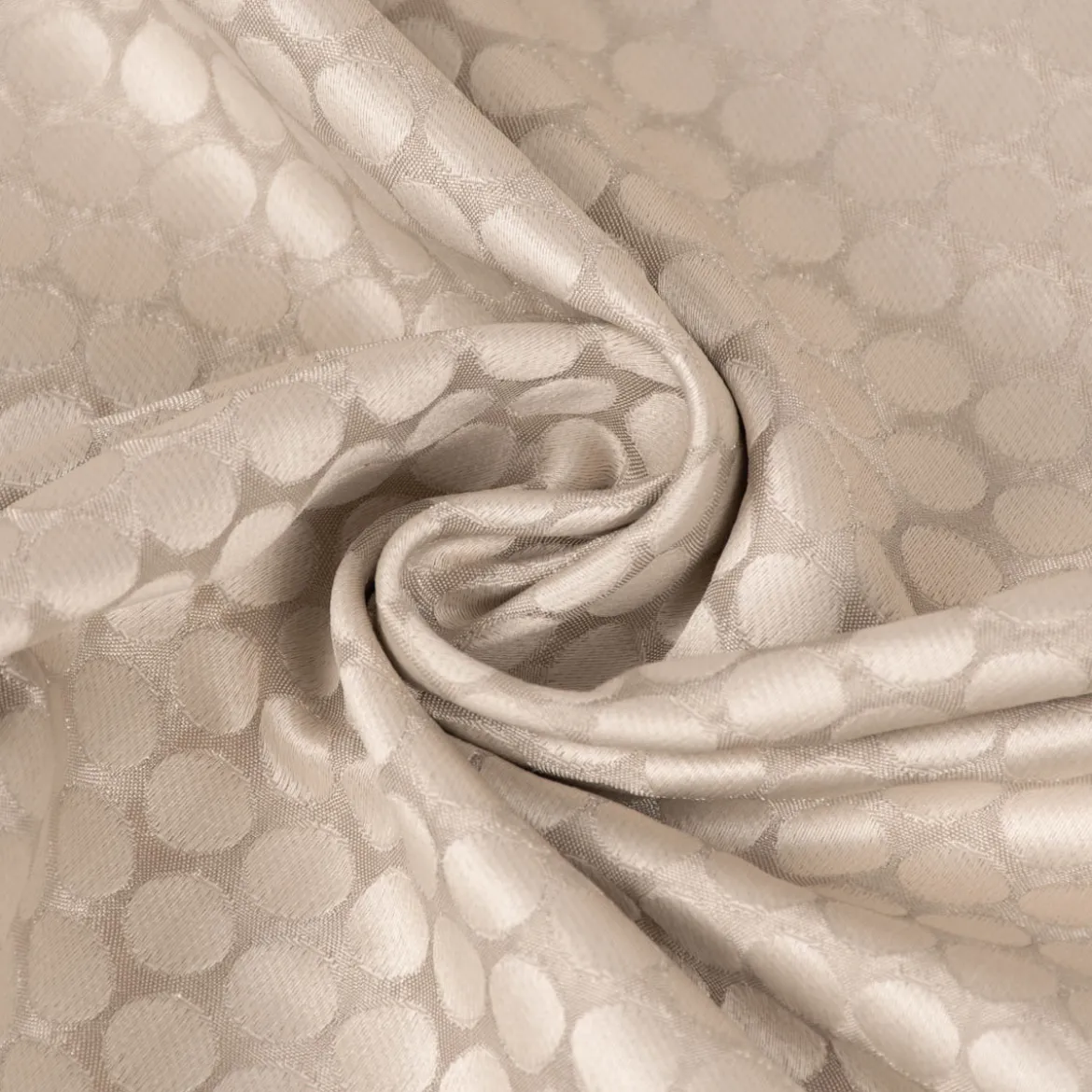 Dekostoff Double Face Jacquard Punkte beige 1,50m Breite