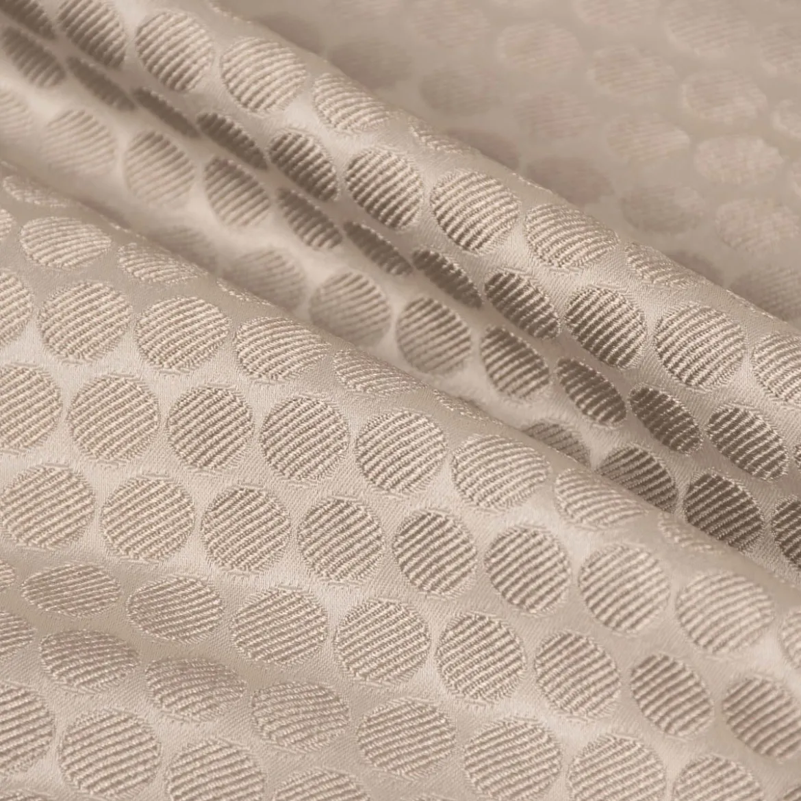 Dekostoff Double Face Jacquard Punkte beige 1,50m Breite