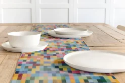 Dekostoff Doubleface Wendestoff Jacquard Kästchen Pixel bunt 1,4m Breite