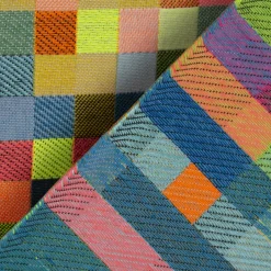 Dekostoff Doubleface Wendestoff Jacquard Kästchen Pixel Neon Farben bunt 1,4m Breite