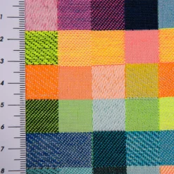 Dekostoff Doubleface Wendestoff Jacquard Kästchen Pixel Neon Farben bunt 1,4m Breite