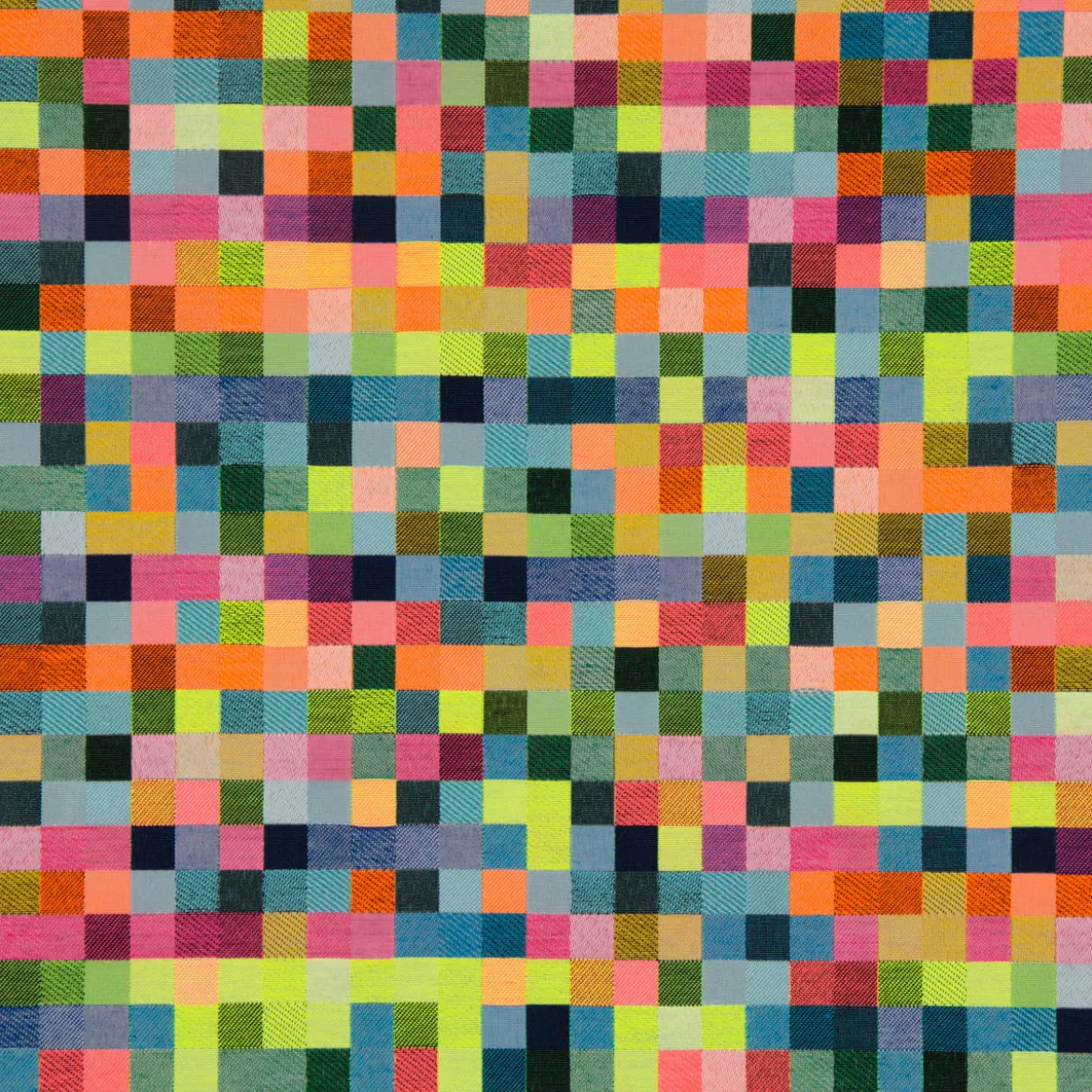 Dekostoff Doubleface Wendestoff Jacquard Kästchen Pixel Neon Farben bunt 1,4m Breite