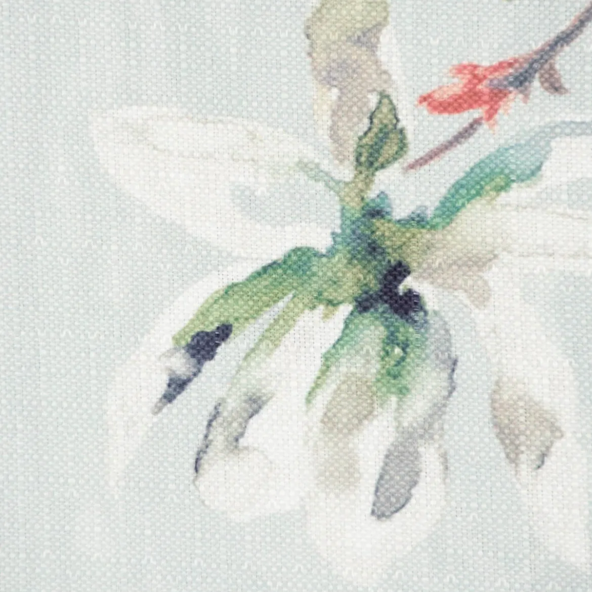 Dekostoff Druckstoff Strukturoptik Aquarell Blumen Blüten mint 1,50m Breite
