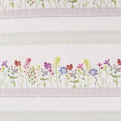 Dekostoff Gardinenstoff Blumen Streifen Spitze ecru bunt 160cm Breite