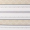 Dekostoff Gardinenstoff Landhausstoff Streifen Ornamente ecru grau beige 160cm Breite