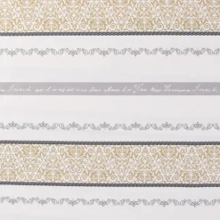 Dekostoff Gardinenstoff Landhausstoff Streifen Ornamente ecru grau beige 160cm Breite