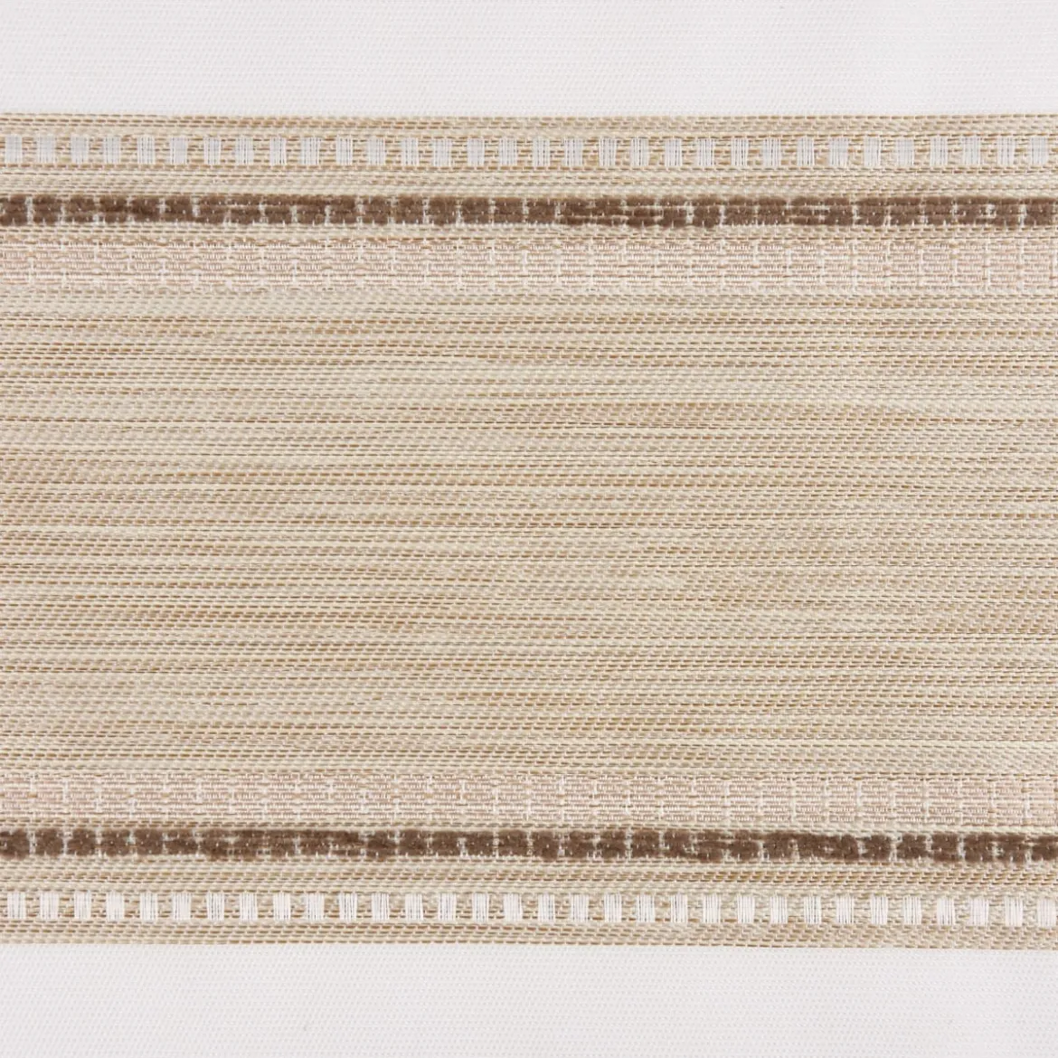 Dekostoff Gardinenstoff Meterware ELPASO Streifen creme braun taupe 1,50m Breite