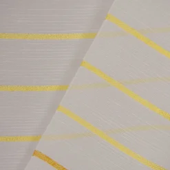 Dekostoff Gardinenstoff Voile Malados Streifen transparent weiß gelb grau 1,50m Breite