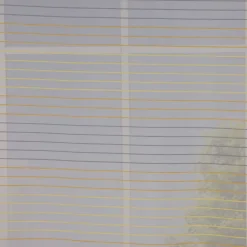 Dekostoff Gardinenstoff Voile Malados Streifen transparent weiß gelb grau 1,50m Breite