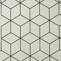Dekostoff Geometrisches Muster cremeweiß schwarz 138cm