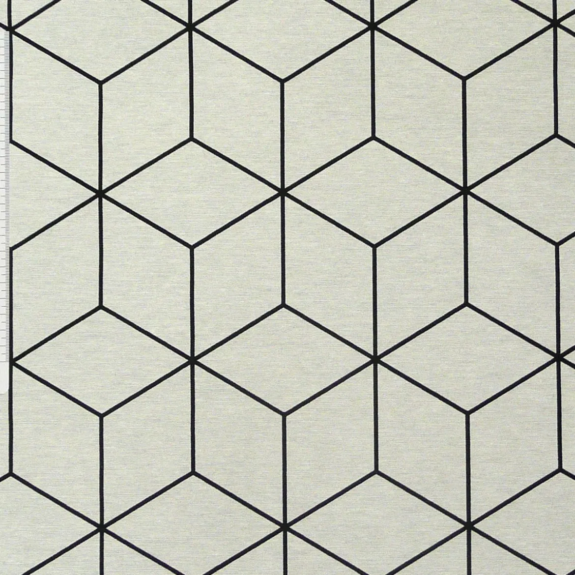 Dekostoff Geometrisches Muster cremeweiß schwarz 138cm