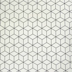 Dekostoff Geometrisches Muster cremeweiß schwarz 138cm