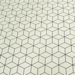 Dekostoff Geometrisches Muster cremeweiß schwarz 138cm