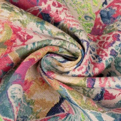 Dekostoff Gobelin Premium Expressionist Jungle Collage Wildtiere beige bunt 1,4m Breite