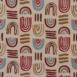 Dekostoff Gobelin Premium Regenbogen beige blau rot 1,4m Breite