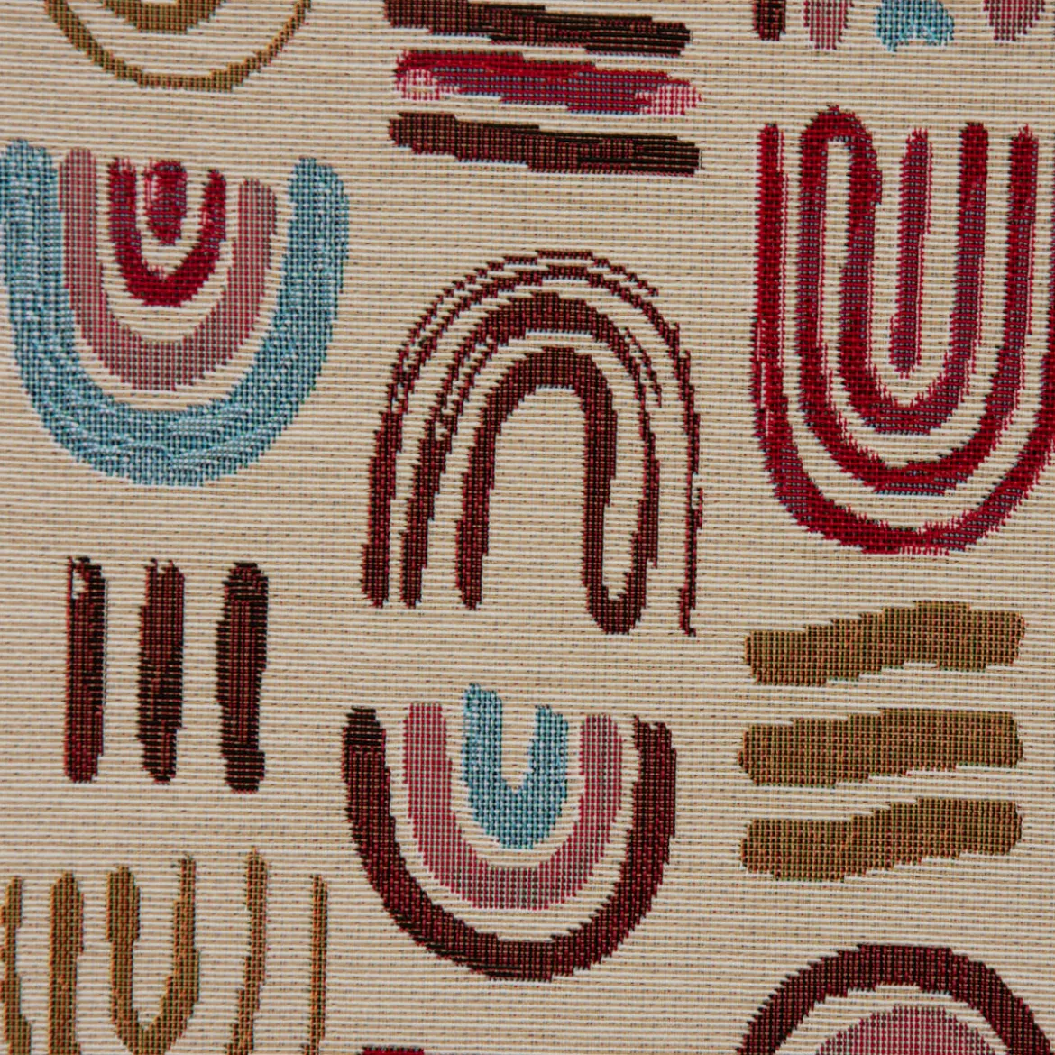 Dekostoff Gobelin Premium Regenbogen beige blau rot 1,4m Breite