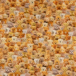 Dekostoff Halbpanama Baumwolle Teddybären braun beige 1,40m Breite