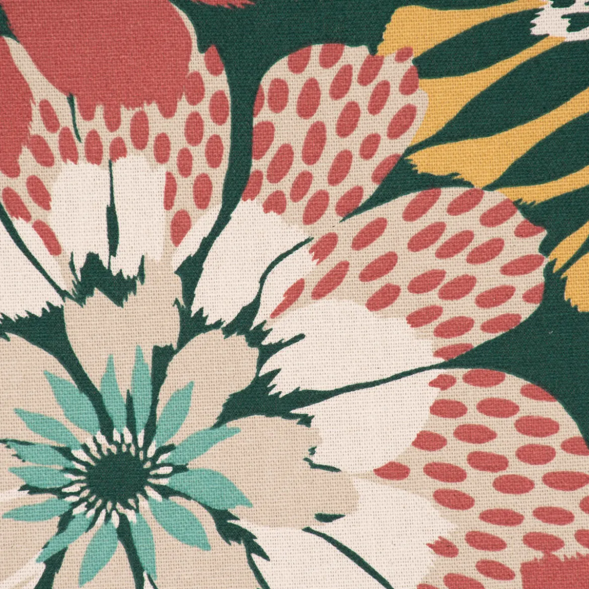 Dekostoff Halb-Panama Britta große Blüten bunt 155cm Breite
