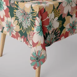 Dekostoff Halb-Panama Britta große Blüten bunt 155cm Breite