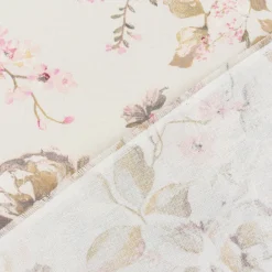 Dekostoff Halbpanama Classic Painted Rose Rosen ecru rosa 1,40m Breite