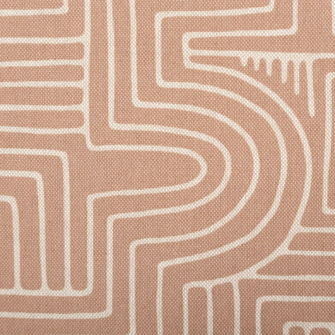 Dekostoff Halbpanama Curve Maze Line braun 1,4m Breite