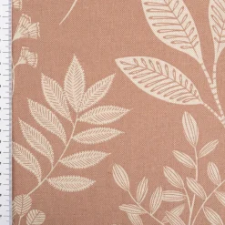 Dekostoff Halbpanama Delicate Flora Branch Gräser Blätter braun 1,4m Breite
