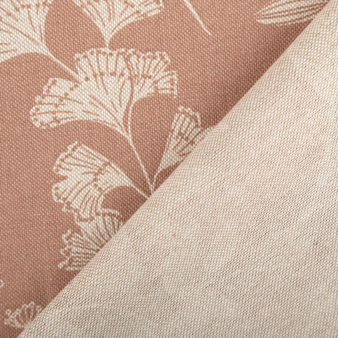 Dekostoff Halbpanama Delicate Flora Branch Gräser Blätter braun 1,4m Breite