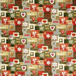 Dekostoff Halbpanama Digitaldruck Winter Love Herzen 1,40m breit