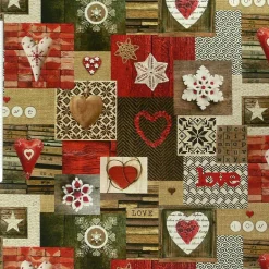 Dekostoff Halbpanama Digitaldruck Winter Love Herzen 1,40m breit